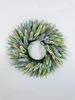 Decorative Flowers 20'' Artificial Flower Wreath Front Door Decors Hangable Ornament Lavender Seasonal Festival Holiday Spring