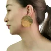 Stud Earrings Africa 50mm Round Metal Big Statement Punk Dangle For Women Gold Color Fashion Jewelry Party Wedding