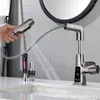 Küchenarmaturen Badezimmer-Becken-Wasserhahn-Messing-Digitalanzeige-Watertall-Hahn-Kalt- und Wasser-Hebe-Pull-Out-Waschtischmischer