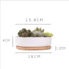 Plantadores 1 conjunto minimalista cerâmica suculenta planta pote branco porcelana profunda arredondada vaso de flores escritório desktop bonsai zakka decoração de casa