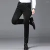 Garnitury męskie wiosna jesień moda biznes swobodny długie spodnie Suiruk męski elastyczne proste spodnie formalne plus duży rozmiar 28-40
