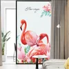 Window Stickers Privacy Windows Film Dekorativt Famingo Glass Inget lim Static Cling Frosted For Home