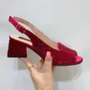 Modieuze luxe sandalen top Italiaanse ontwerpers feest fel diamant bovenwerk zomer damesschoenen met hoge hakken Nigeria 240418