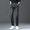 Lente Herfst 2024 Nieuwe Mannen Trekkoord Elastische Taille Denim Jeans Slanke Voeten Broek Koreaanse Mannen Streetwear Zwarte Harem Baggy jeans H1K2 #