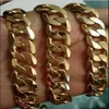 115g HEAVY 12 5MM 18K Gold Filled Bracelet Collier 22 Chaîne Set314h