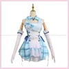 Anime Game Nekopara Vanilla Chocola Cosplay Costume Wig Lattice Maid klädsel Lovely Dr Woman Sexig Kawaii Halen Suit Y1yy#