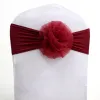 SASHES 10st/50st SPANDEX Organza Chair Ribbon Sashes Elastic Stretch Stol Bow Knot Ties for Party Hotel Banket Chair Decoration