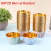 Moules de cuisson 50pcs Muffin Cupcake Liner Coupes de papier Gold Cake Wrappers Cup Plateau Case DIY Outils de pâtisserie Fournitures