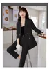 Women's Two Piece Pants Women Business Work Wear Suits With And Jackets Coat Female Pantsuits Professional Blazers Beauty Salon OL Trousers