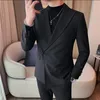 Style chinois One Butt Costume Veste pour hommes Fi Revers Casual Busin Blazer Masculino Slim Mariage Groom Party Dr Manteau t4TC #