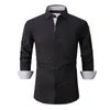 2023 nova alta qualidade cott elástico masculino fi magro camisa formal n-ir lg-mangas v3mp #