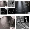 Chaînes 10pcs / lot 2mm Figaro 925 Sterling Sier Bijoux pour bricolage Collier Chaîne avec fermoirs à homard Taille 16 18 20 22 24 26 28 30 pouces Dro Dh64W