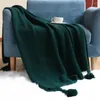 Blankets Office Lunch Break Sofa Decoration Nordic Style Tassel Knitted Ball Wool Cover Blanket Acrylic Fabric 3 Colors Optional