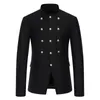 2024 Mens Busin Casual Suit Stand Collar Solid Color Mens Dr Blazer Wedding Banquet Suit T5eT#