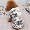 Hundebekleidung kleine warme Kleidung für Haustiere Hunde Haustier Weihnachts Elchdruck Korallenmerze vier Farben