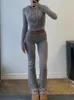 Tossy Knit Fi 2 Stück-Set Hosen Hoodie Trainingsanzug Frauen Crop Top Strickwaren und Frauen Hosen Sets weibliche Hosen Outfits Z1vr #