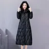 new Down Cott-padded Jacket Women 2024 Winter Medium To Lg Pocket Parka Coat Casual Hooded Loose Windproof Outerwear R8T4#
