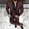 Traje formal de hombre marrón 3 piezas Busin Office Blazer Slim Fit Blazer para hombre Boda Esmoquin Novio b7MG #