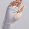 Knäunderlag Summer Ice Silk Sun Protection Sleeves Driving handskar Lång fingerlös sval arm varmare fast färg utomhusstrand