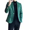 quality Suede Green Gentleman Men Blazers New Fi 2022 Social Elegant Mens Dr Blazer Jackets Wedding Party Wear Slim Fit y4TR#