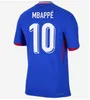 2024 25 Fan Player French Soccer Jerseys Benzema Giroud Mbappe Griezmann Saliba Pavard Kante Maillot de Foot Equipe Maillots Kids Kit Jersey Football Shirt Home S-4XL