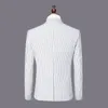 Printemps et automne nouveaux hommes blanc rayé costume veste hommes Fi Slim Dr manteau bleu gris grande taille Blazers M-5XL 6XL f3R8 #