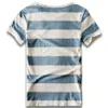 men Striped T-Shirt Stripes Top Tees Male Fi Short Sleeve Blue Red White Black T Shirt Costume Cosplay Party x0V4#