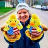 Funny Trump American Flag Cartoon Polled Animal Doll Duck Duck Plush Toy 0417