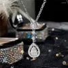 Pendant Necklaces Ly Designed Wedding Accessories Women's Necklace With Brilliant CZ Temperament Sweet Bridal Marriage Jewelry
