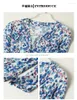 Women's Blouses BirdTree Real Silk Printed Shirt For Women Long Sleeve V Neck Elegant Commute Blouse 2024 Spring T435122QC