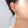 Dingle ljuskrona örhängen rostfritt stål trendig rund båge lycklig symbol hänge mode minimalist för kvinnor smycken utsökta gåva otuol