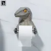 Hållare Creative Dinosaur Toalettpappersvävnadshylla hållare skum flytande tvål dispenser kosmetik flaskor badrum hem dekor dekoration