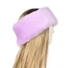 Bérets Femmes Russes Vide Top Chapeau Foulard Hiver Épais Chaud Moelleux Fausse Fourrure Bandeau Casquettes Anneau De Mode