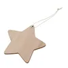 Decoraciones navideñas 10 X Formas de estrellas de madera Etiquetas artesanales de madera lisa con orificio (10 cm)