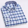 Camisas de gran tamaño 7XL100% cott para hombres Oxford camisa lisa calidad de gran tamaño LG manga slim fit tops ropa a cuadros a rayas S8mU #