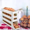 Kitchen Storage 4 Layer Rolling Egg Dispenser Space Saving 30 Container Holder Plastic Tray For Refrigerator Kichen Cabinet