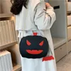 Sacos de noite engraçado dos desenhos animados halloween brilhante abóbora corrente saco 2024 personalidade bonito único ombro crossbody casual bolsa e bolsas