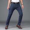 Primavera verão jeans homem calças em linha reta fina denim calças casuais roupas masculinas jeans regular fit h4gk #