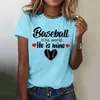 Magliette da donna Baseball Is His World He Workout Maglietta grande da donna per San Valentino, ampia e casual