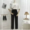 Fi Elastico Pantaloni a vita alta Donna 2023 Primavera Casual Allentato Dritto Nero Pantaloni Femminili Nove Punti Suit Pant Streetwear i7tL #