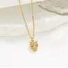 leopard necklace plated 18K real gold leopard titanium steel necklace Female zircon earrings Female full diamond ring jewelry set