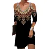 Vintage Women's Dres Summer Ethnic Style Short Sleeve Tops Fi Loose A-Line kjol Elegant Casual Lady Vacati Dres R1iw#