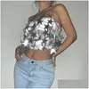 Abiti casual di base Stella Mini Jupe Top e gonna Catena a Y Corpo Sier Colore Clubwear Gioielli Donna Paillettes Chianmail Crop Paillettes Dhlfa