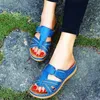 Slippers Summer 2017 Womens Wedge Sandals Advanced Open Open Open Retro anti Slip Leather Platform Shoes H240328