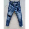 Jeans da uomo Jeans strappati in denim per uomo Skinny Broken Italy Style Hole Bike Motorcycle Hot Rock Revival Pants 919