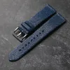 Handgefertigtes Perlenfisch-Lederarmband 18MM 19MM 20MM 21MM 22MM Schwarz Blau Grün Armband Schnellverschluss-Uhrenarmband 240313