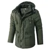 Mens Winter New Jackets Casual Thicken Fleece Fodined Jacka Parka huva varm utomhuslast Outwear Windbreaker Coat K7Y0#