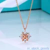 1:1 High End Womens Designer Necklaces Tiffancy X-shaped 4-diamond Necklace Female Cross Party Princess Necklace Jewelry with Tiffin Original Logo