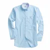 100% Cott Casual Mens Solid Solid Oxford Shirt Slim Fit Wysokiej jakości męska bluzka z rękawów LG Busin Spring Autumn Men Dr koszule C2AY#
