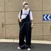 jeans Men Overalls Japan Pockets Vintage Wed Loose Straps Denim S-3XL Vaqueros College Handsome Trousers Harajuku Streetwear O9Py#